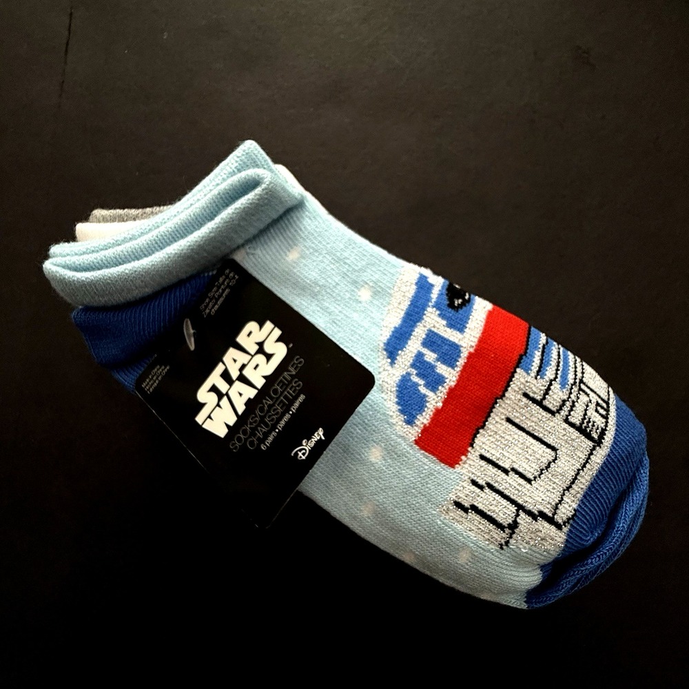 New Star Wars x Disney Socks Kids 6 Pack Ankle Xmas Novelty Print Shoe Sz 10 - 4